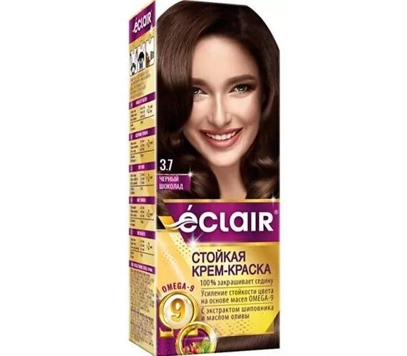Cream hair dye "OMEGA-9" tone: 3.7, dark chocolate (10325847)